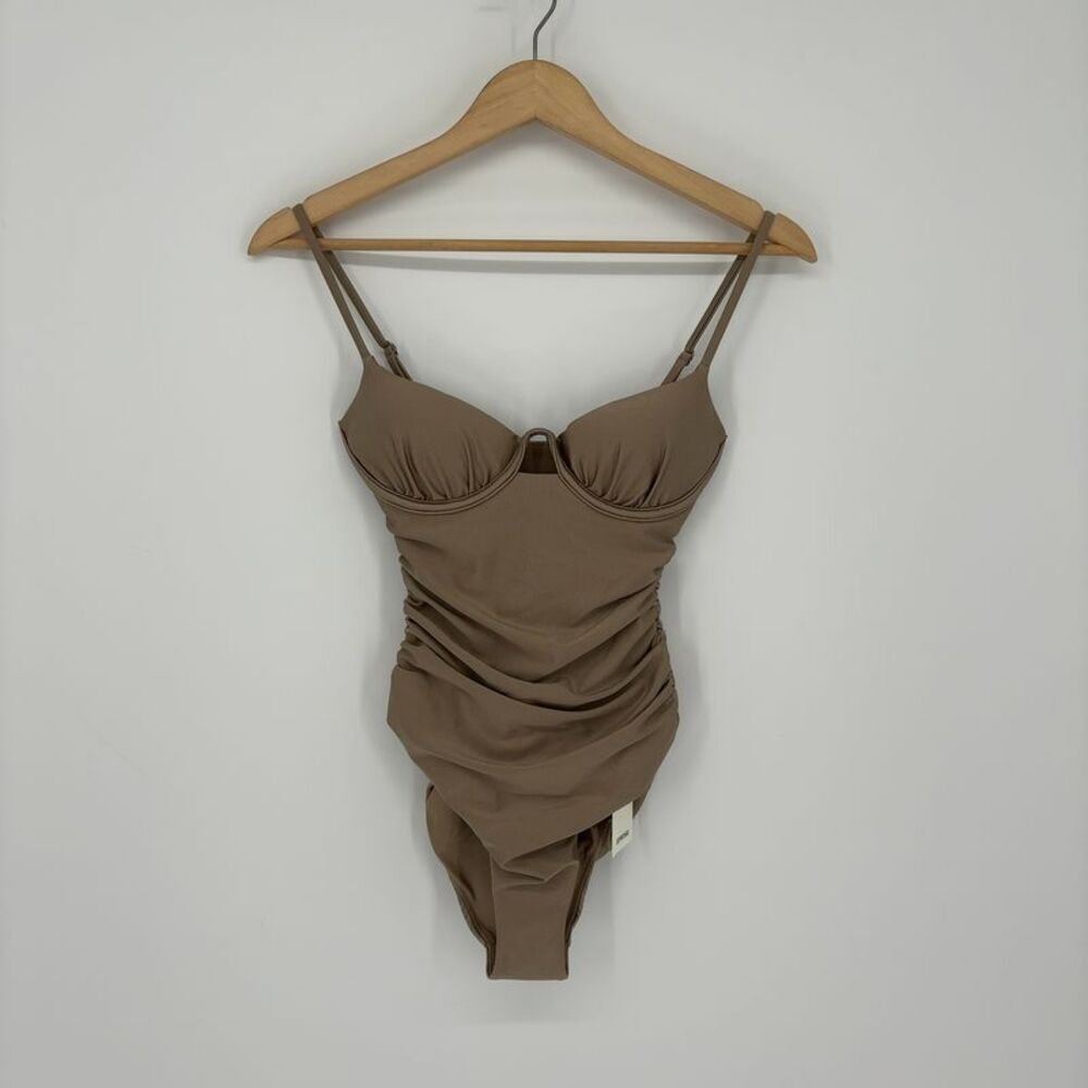 SIMKHAI Laine Ruched Cup Underwire One-Piece